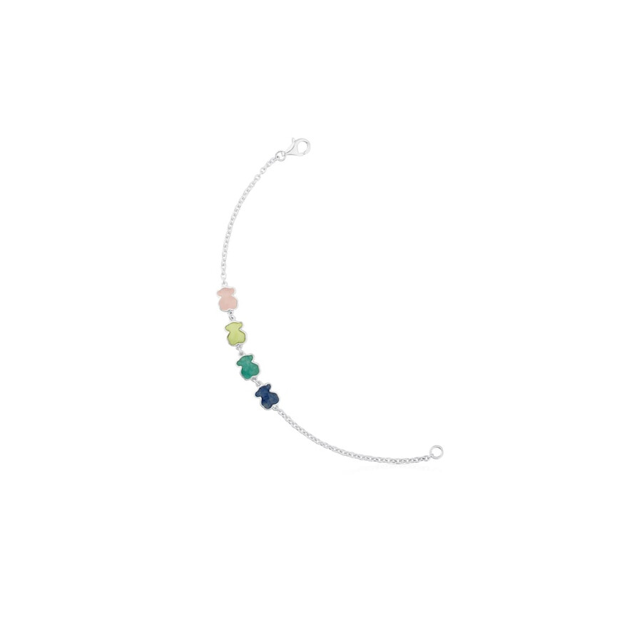 bracciale in argento con gemme di nuovo colore
