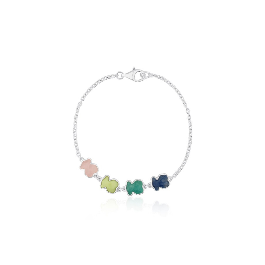 bracciale in argento con gemme di nuovo colore
