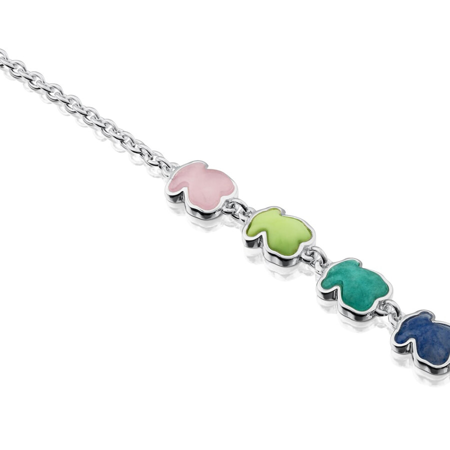 bracciale in argento con gemme di nuovo colore