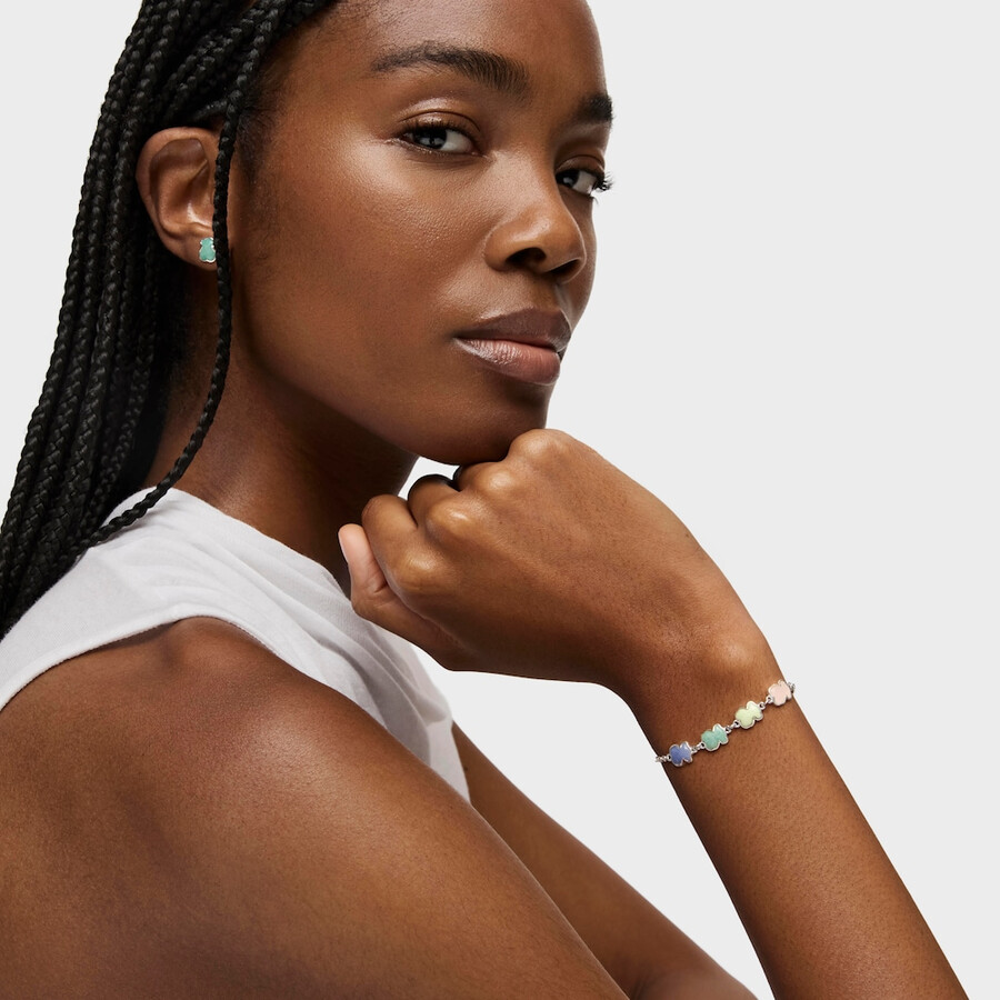 bracciale in argento con gemme di nuovo colore