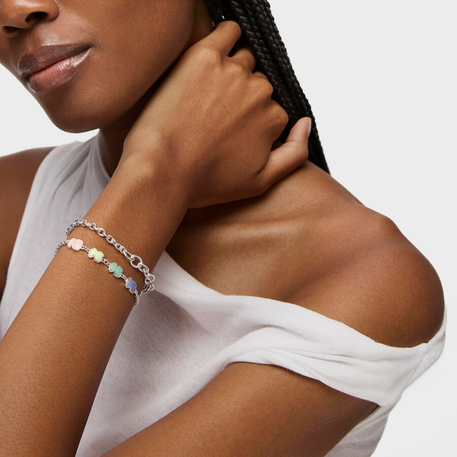 bracciale in argento con gemme di nuovo colore