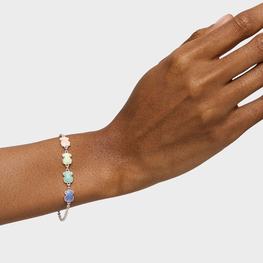 bracciale in argento con gemme di nuovo colore