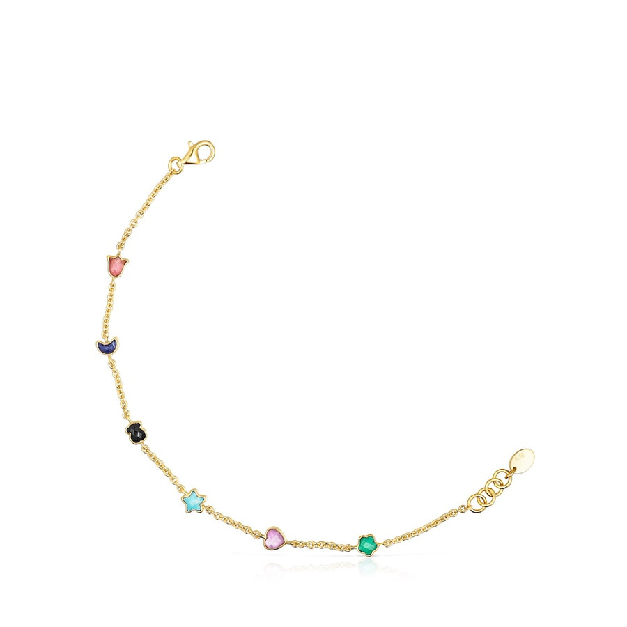 bracciale glory in argento vermeil con cinque pietre preziose. 6 89100