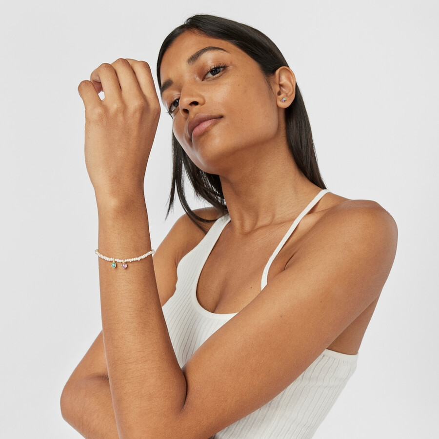 bracciale glory in argento vermeil e perle con amazzonite e ametista