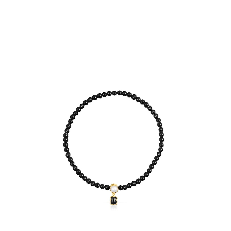 bracciale glory in onice e argento vermeil con perla