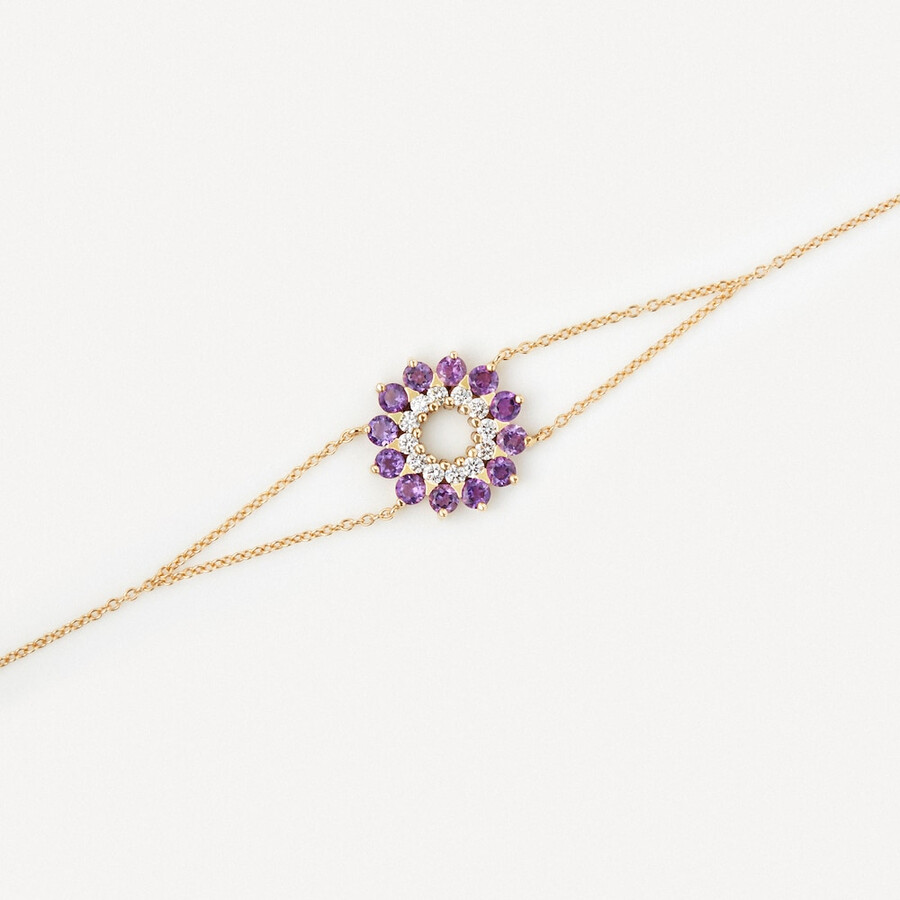 bracciale in oro con diamanti e ametista tous atelier