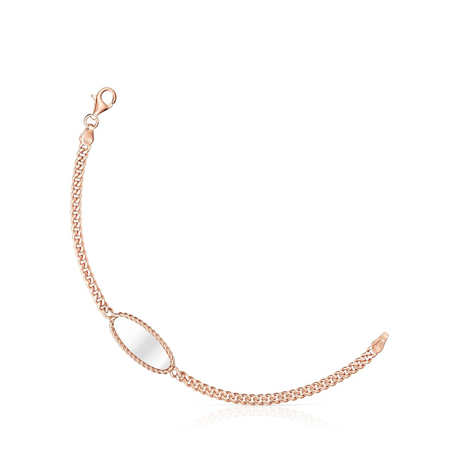 bracciale in argento rosa vermeil e argento minne