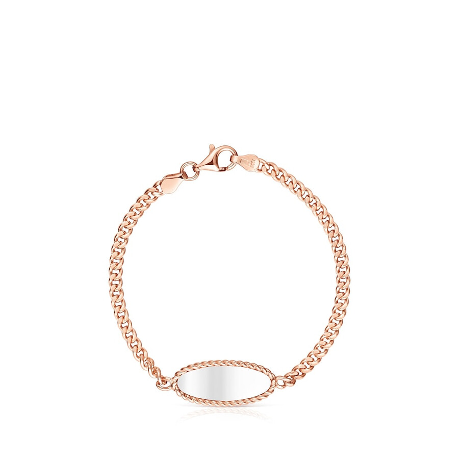 bracciale in argento rosa vermeil e argento minne