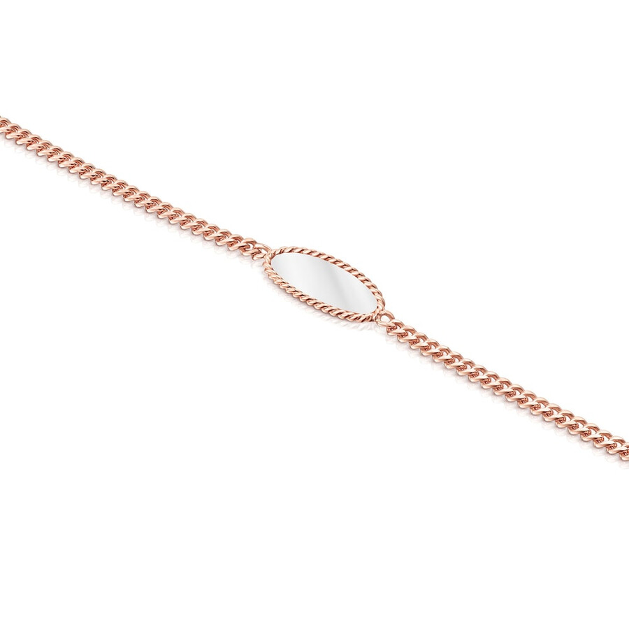 bracciale in argento rosa vermeil e argento minne