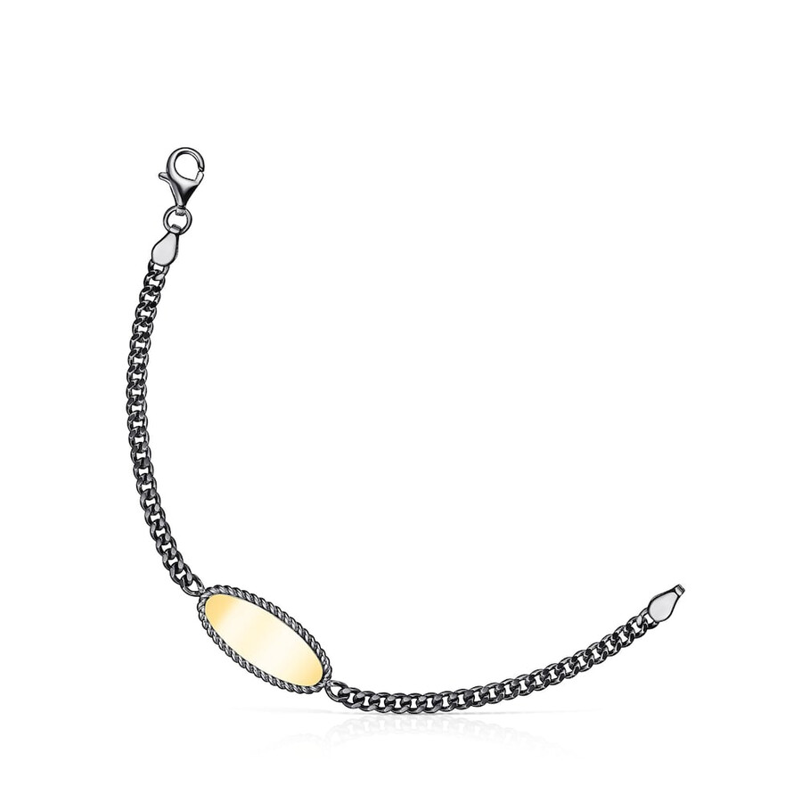 bracciale minne in argento scuro e argento vermeil