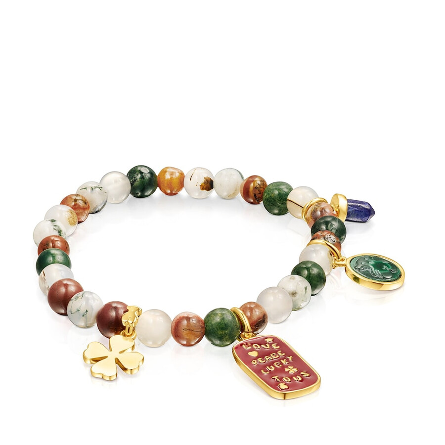 bracciale tous good vibes in argento vermeil con agate