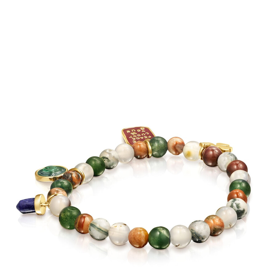 bracciale tous good vibes in argento vermeil con agate