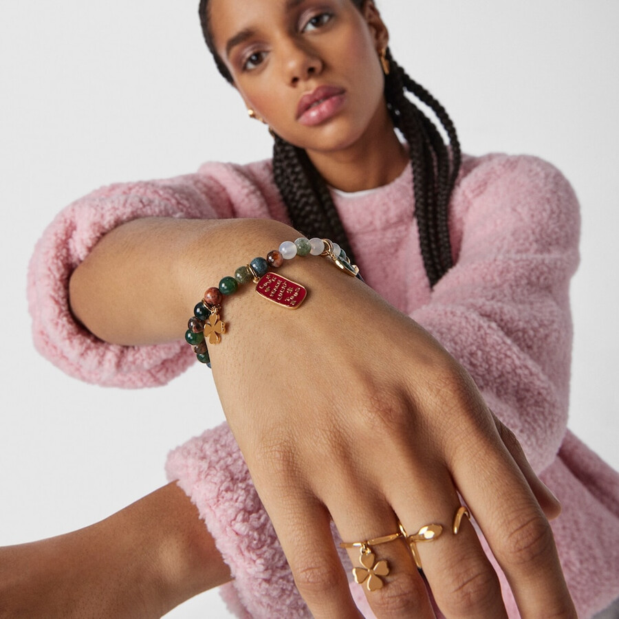 bracciale tous good vibes in argento vermeil con agate