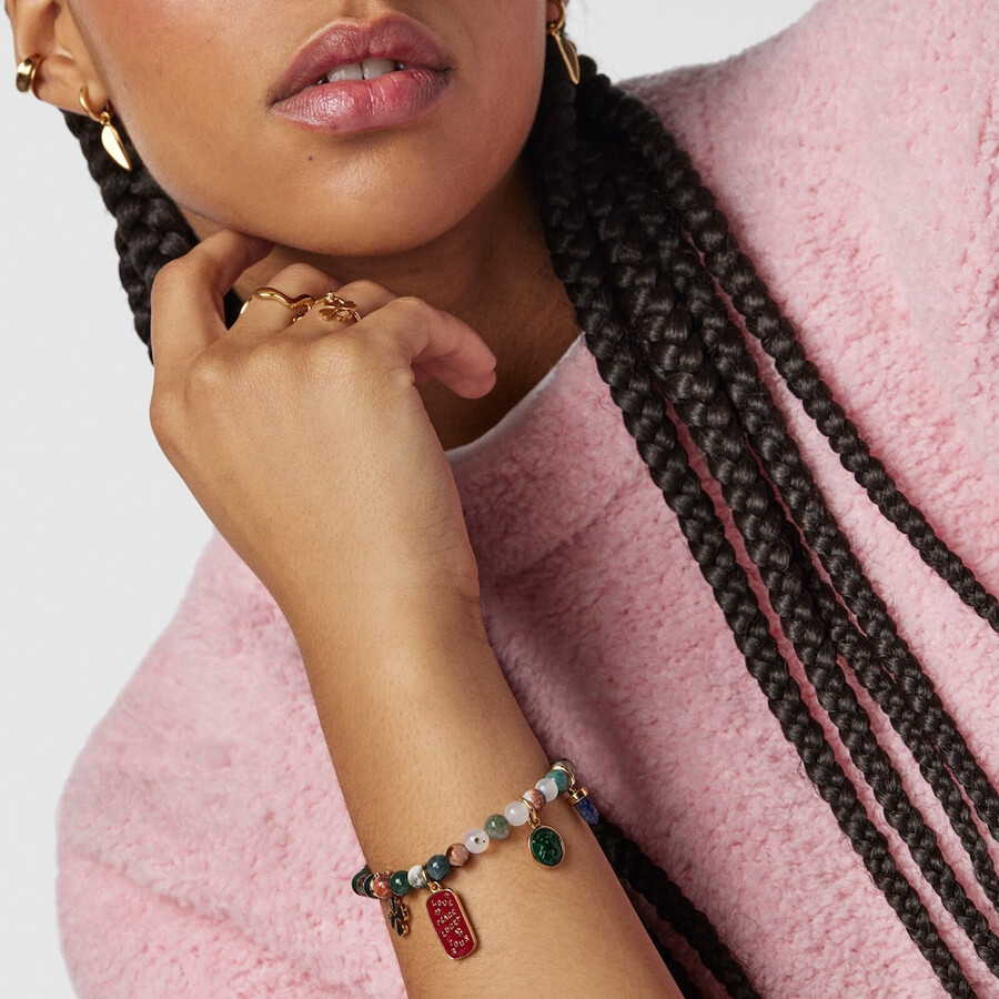 bracciale tous good vibes in argento vermeil con agate
