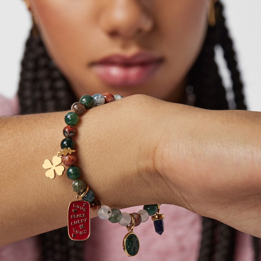bracciale tous good vibes in argento vermeil con agate