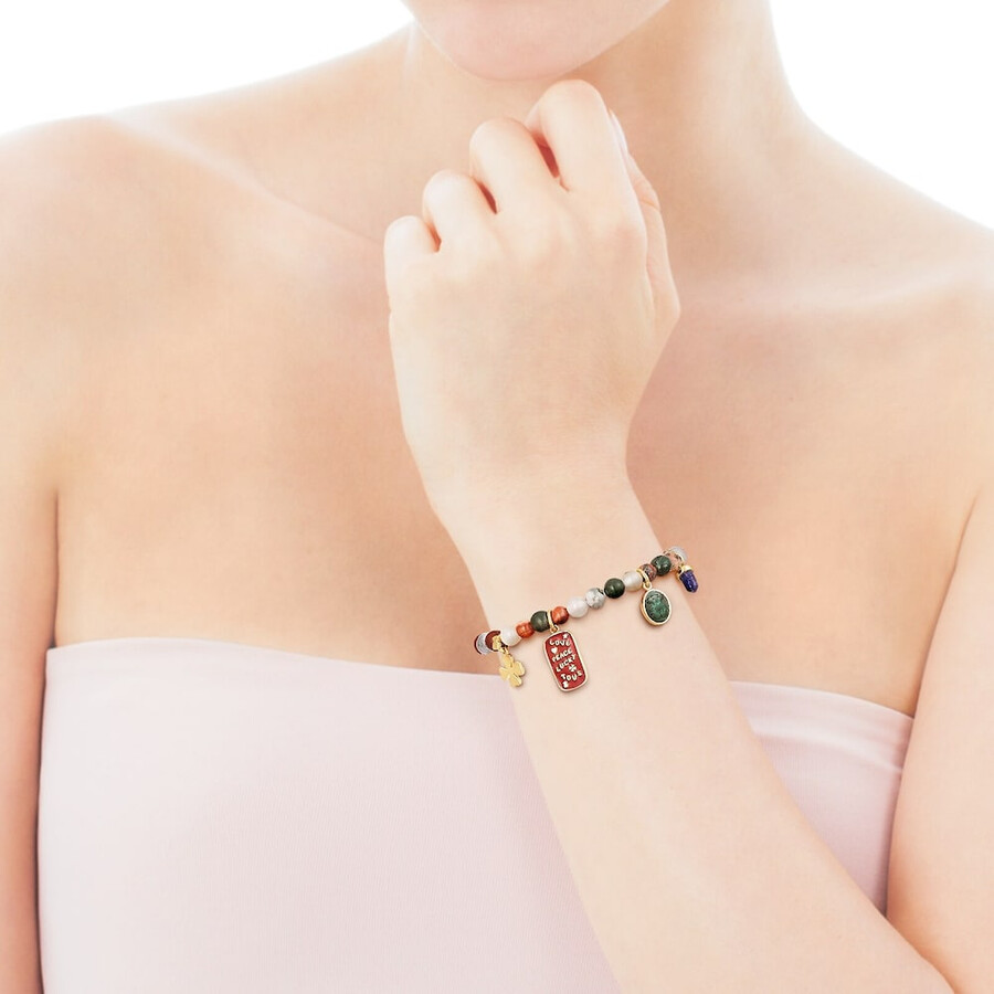 bracciale tous good vibes in argento vermeil con agate