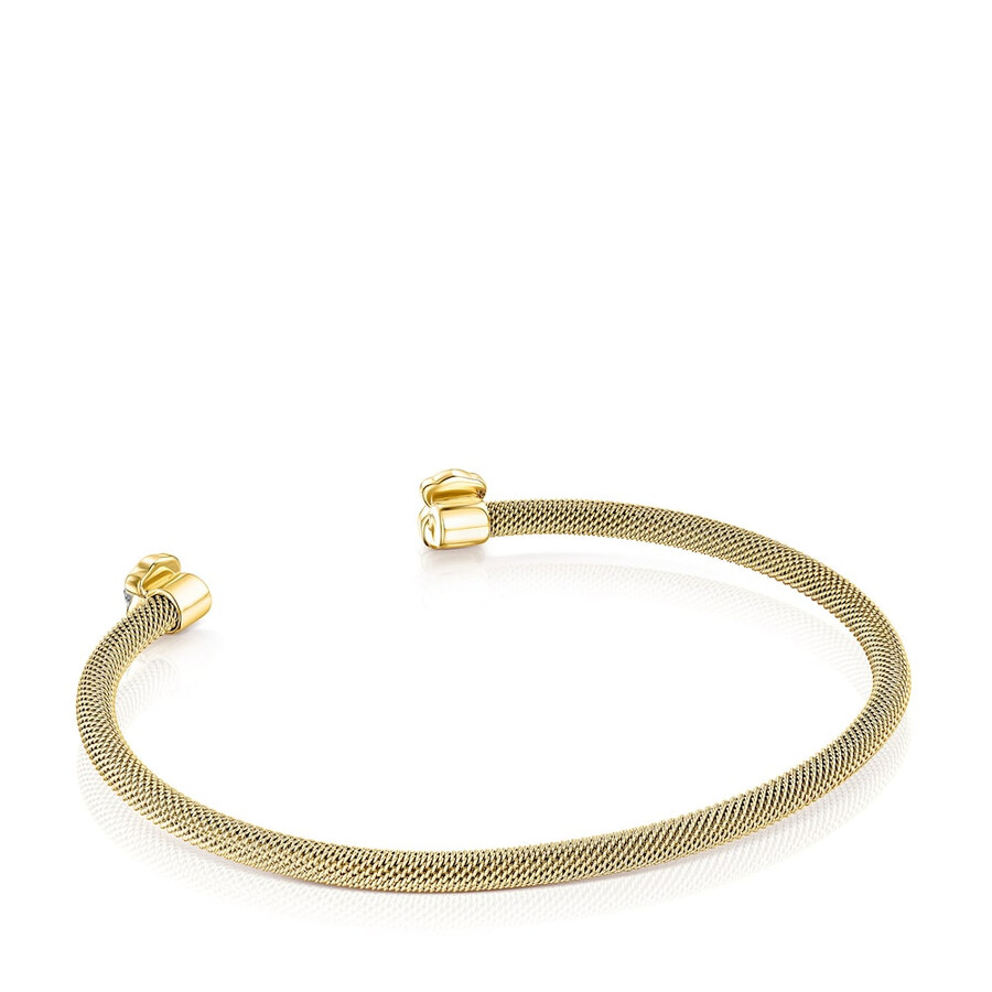 bracciale in maglia di acciaio ip color oro con howlite
