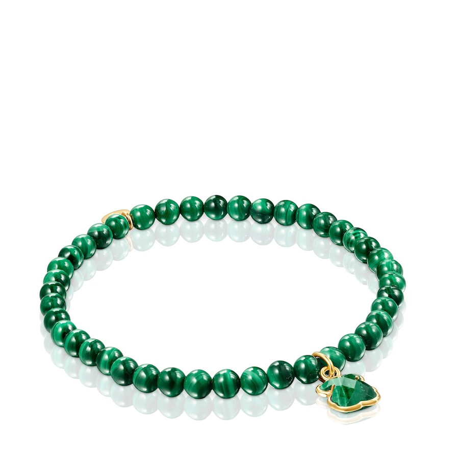 bracciale icon color in argento vermeil e malachite