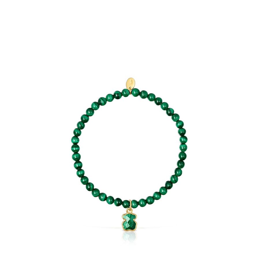 bracciale icon color in argento vermeil e malachite