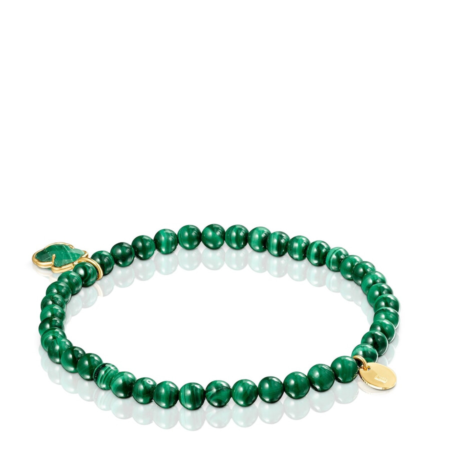 bracciale icon color in argento vermeil e malachite