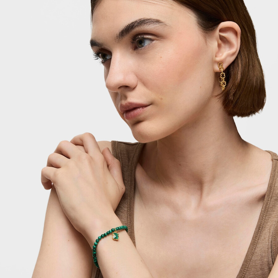 bracciale icon color in argento vermeil e malachite