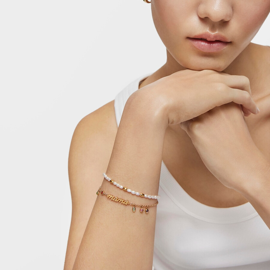 bracciale mama in argento vermeil con pietre preziose tous mama