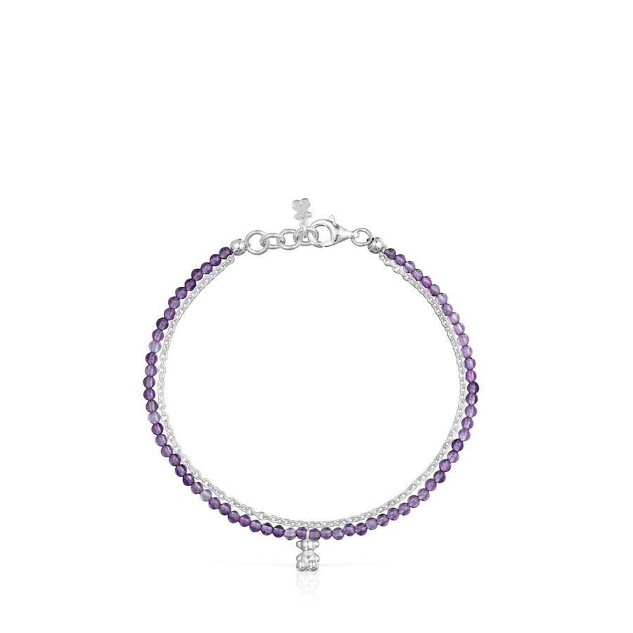 bracciale in argento e ametista bold bear
