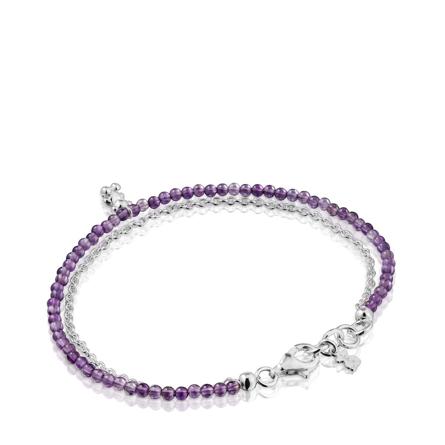 bracciale in argento e ametista bold bear