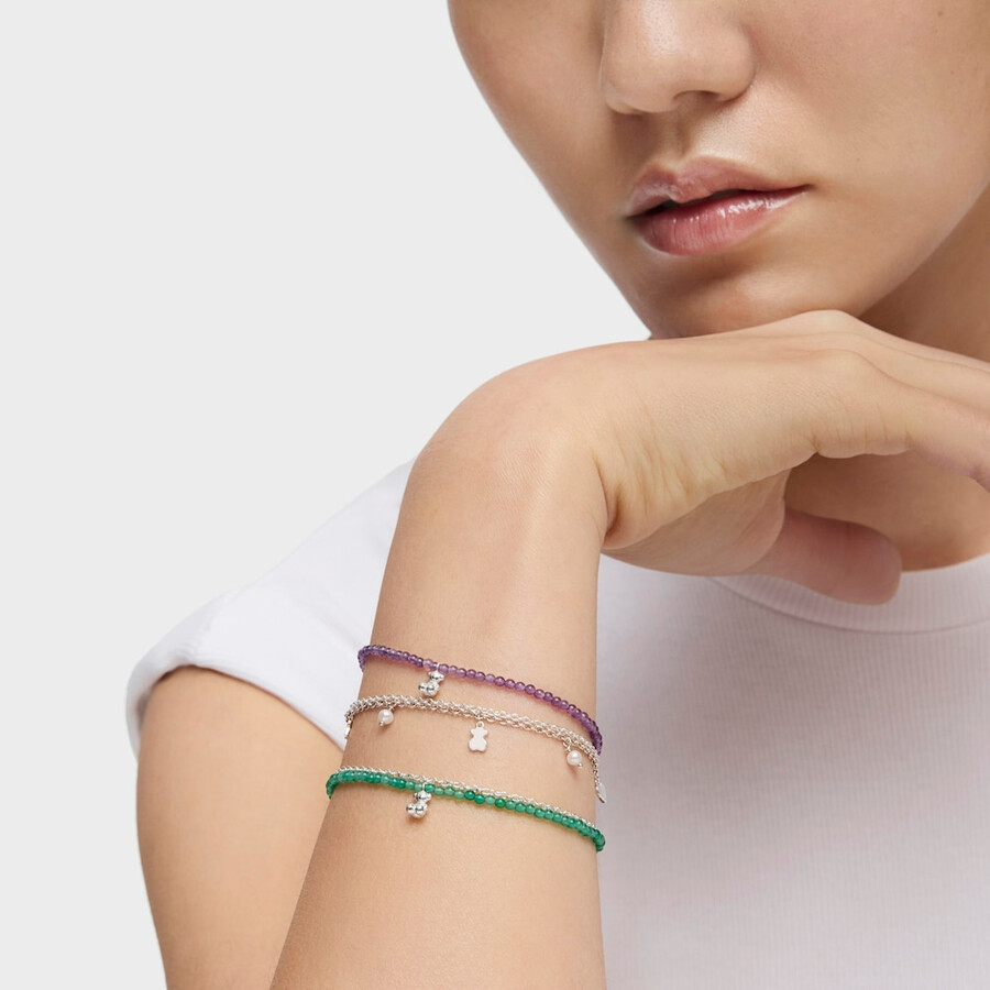 bracciale in argento e ametista bold bear
