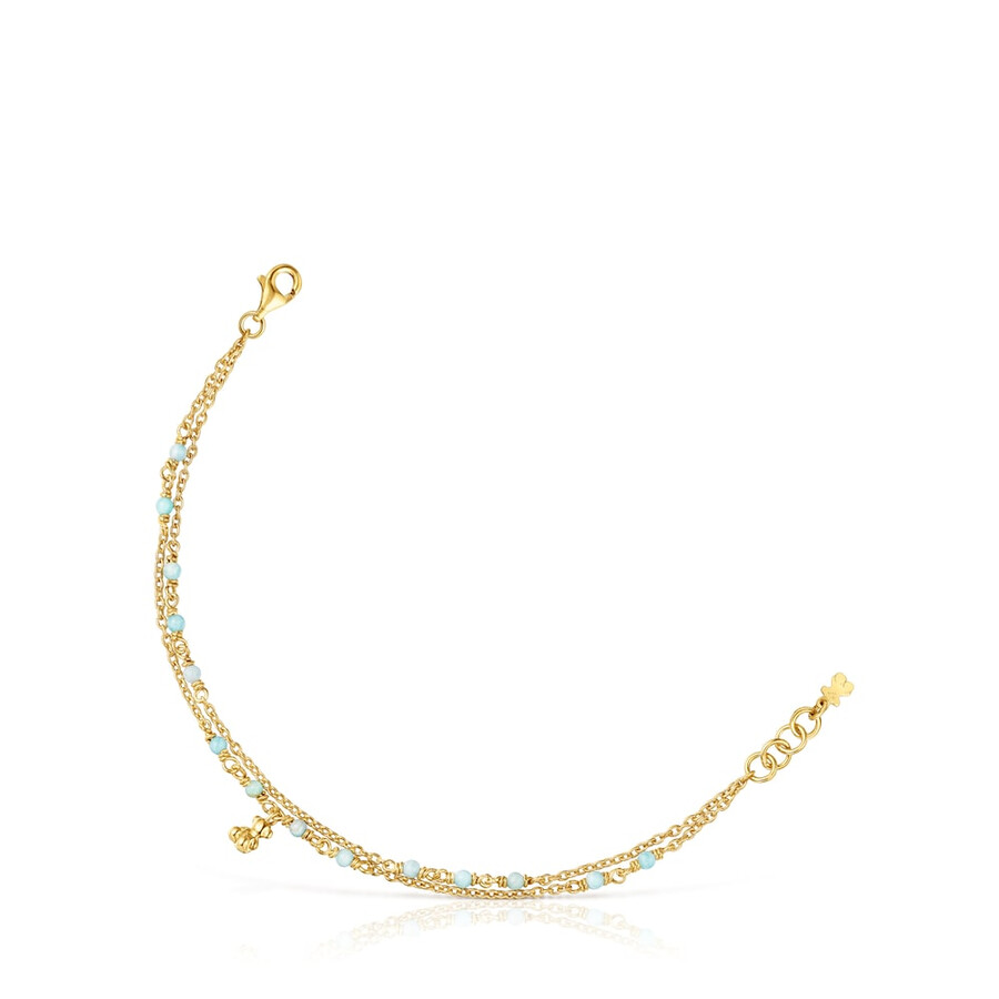 bracciale in argento vermeil e amazzonite bold bear