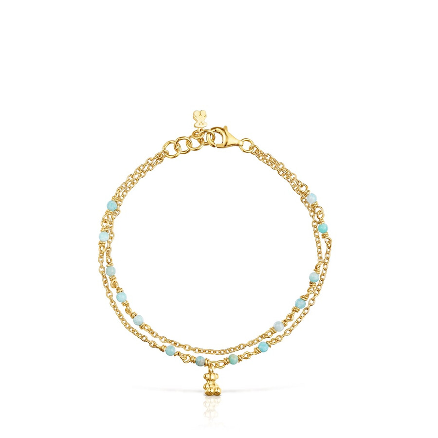 bracciale in argento vermeil e amazzonite bold bear