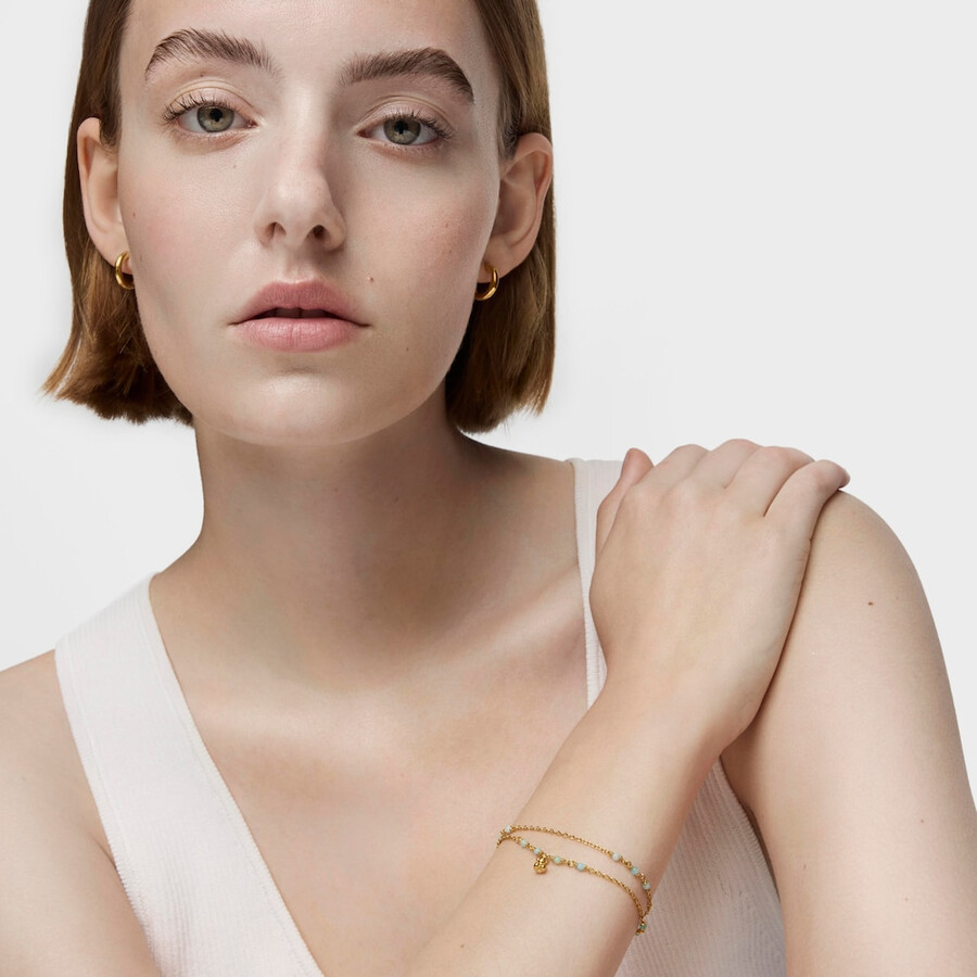 bracciale in argento vermeil e amazzonite bold bear