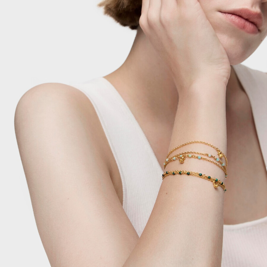 bracciale in argento vermeil e amazzonite bold bear