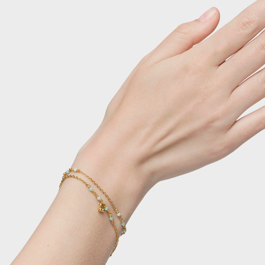 bracciale in argento vermeil e amazzonite bold bear