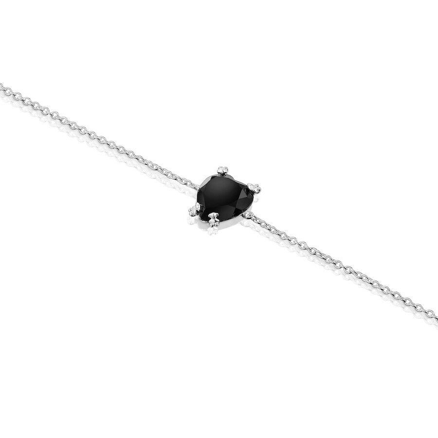 bracciale silver color pills heart con onice
