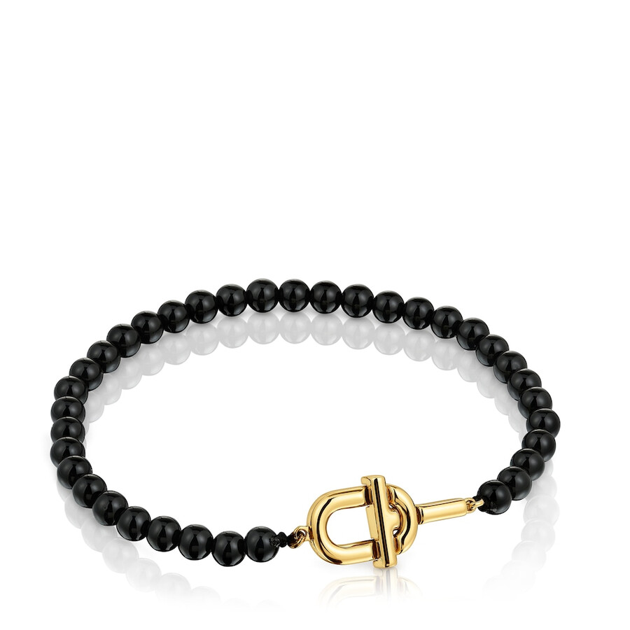 bracciale con placcatura in oro 18kt su argento e onice tous manifesto