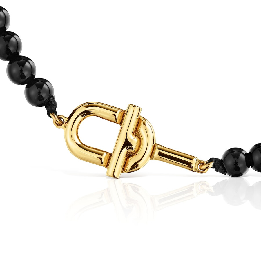 bracciale con placcatura in oro 18kt su argento e onice tous manifesto