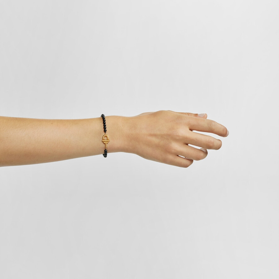 bracciale con placcatura in oro 18kt su argento e onice tous manifesto