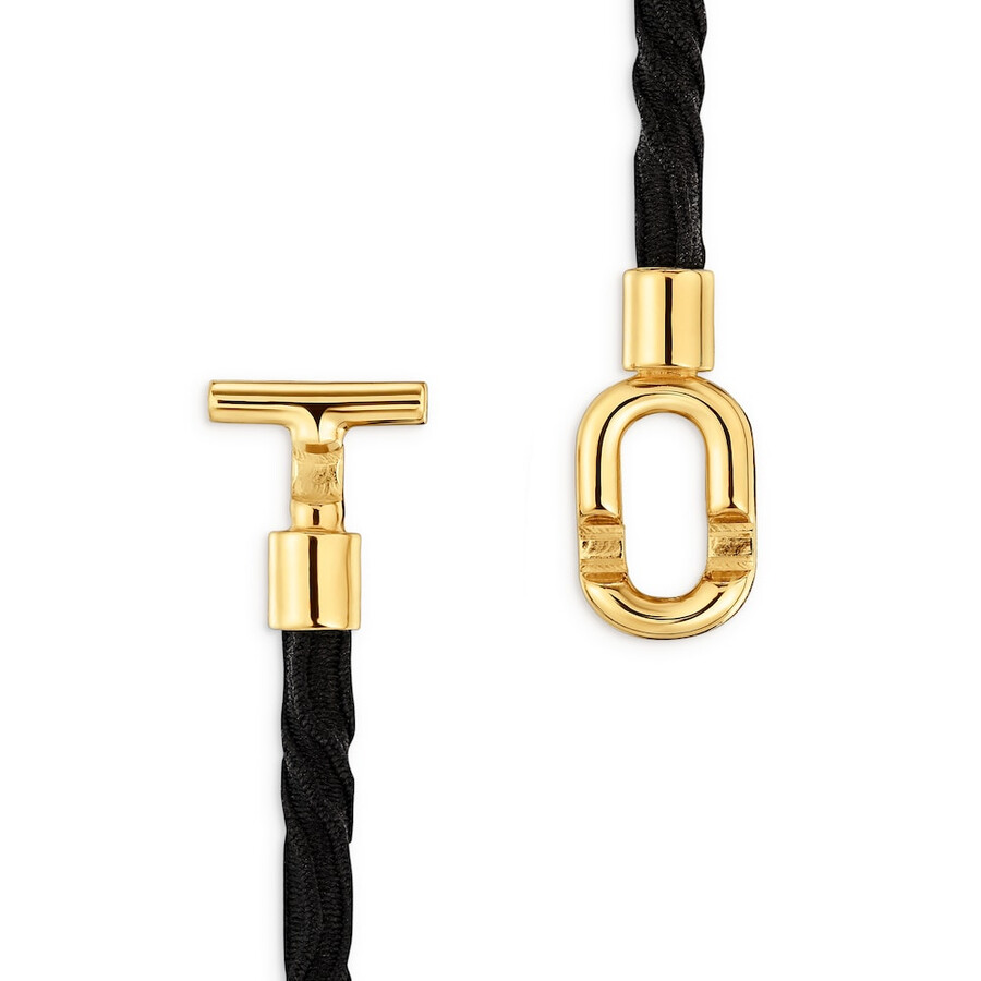collanabracciale elastico tous manifesto con placcatura in oro 18 kt su argento e cordino nero
