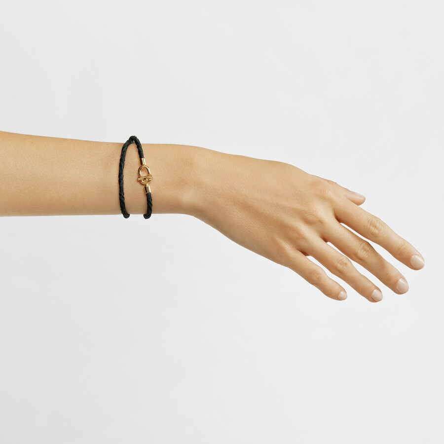 collanabracciale elastico tous manifesto con placcatura in oro 18 kt su argento e cordino nero