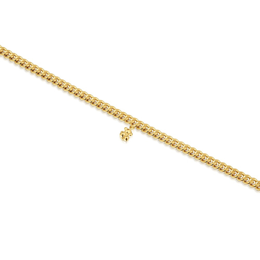 bracciale a catena con placcatura in oro 18kt su argento bold bear