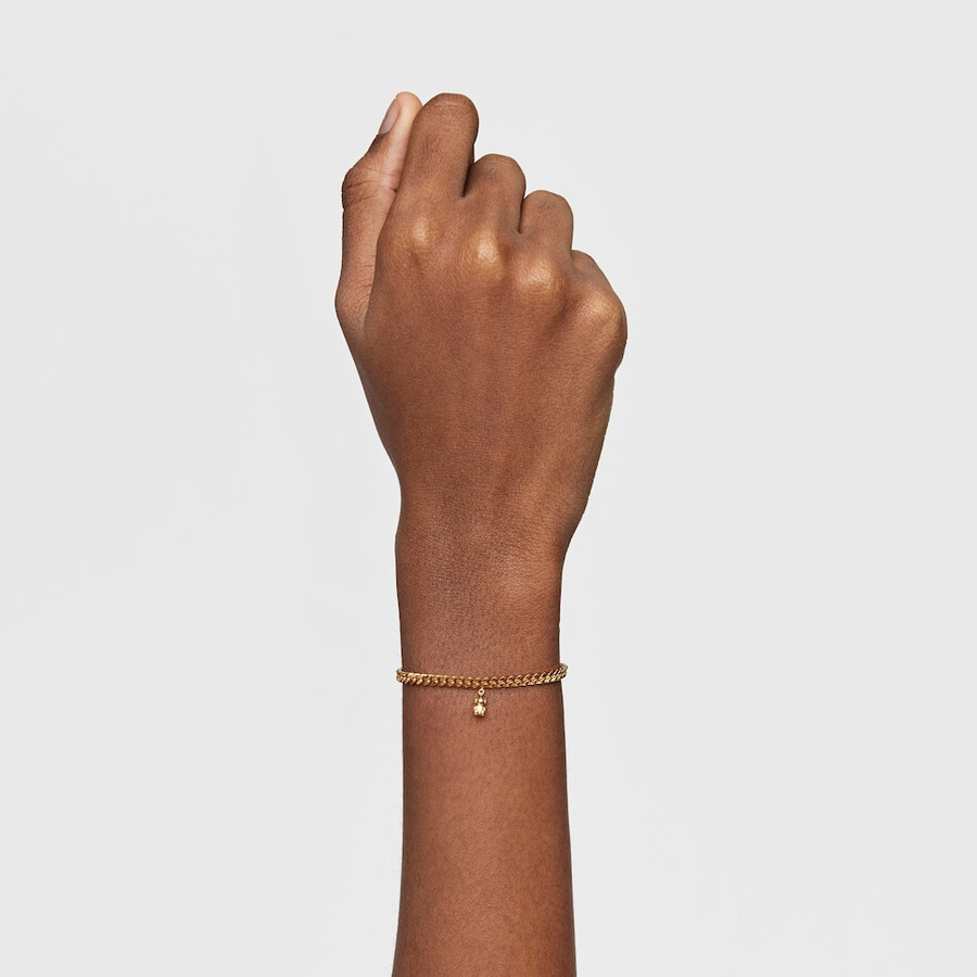 bracciale a catena con placcatura in oro 18kt su argento bold bear