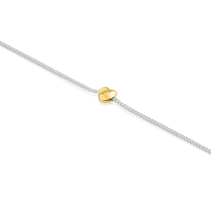 bracciale a catena con cuore bicolore la mia altra metà