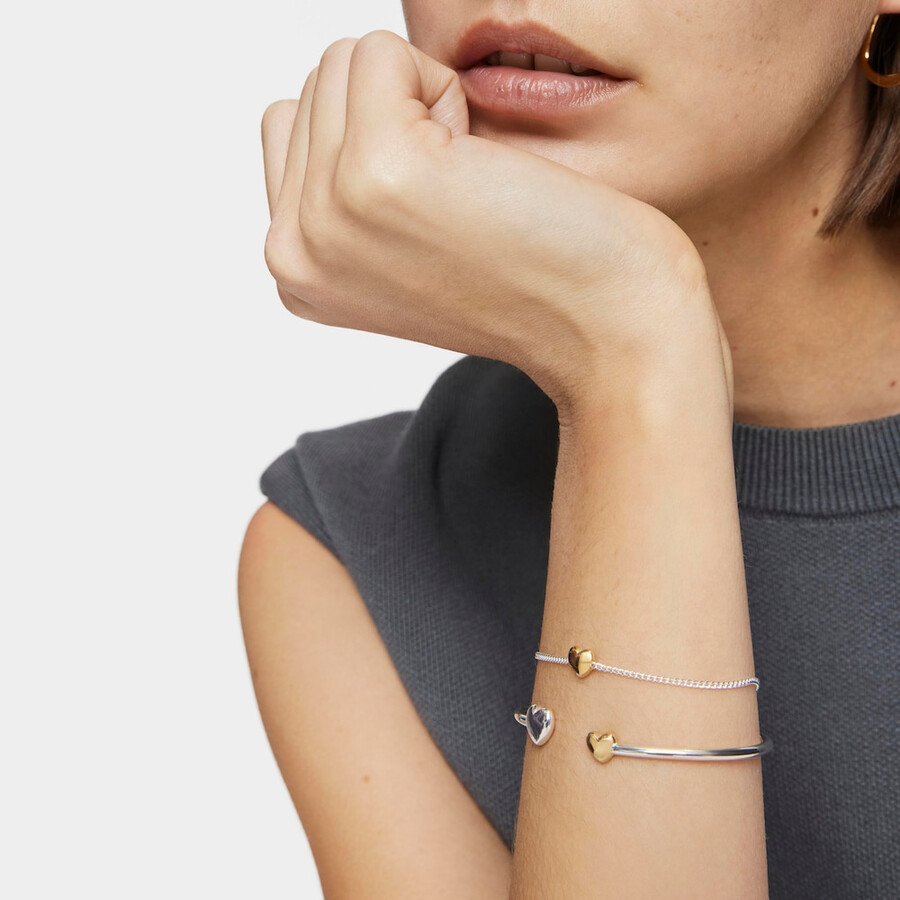 bracciale a catena con cuore bicolore la mia altra metà