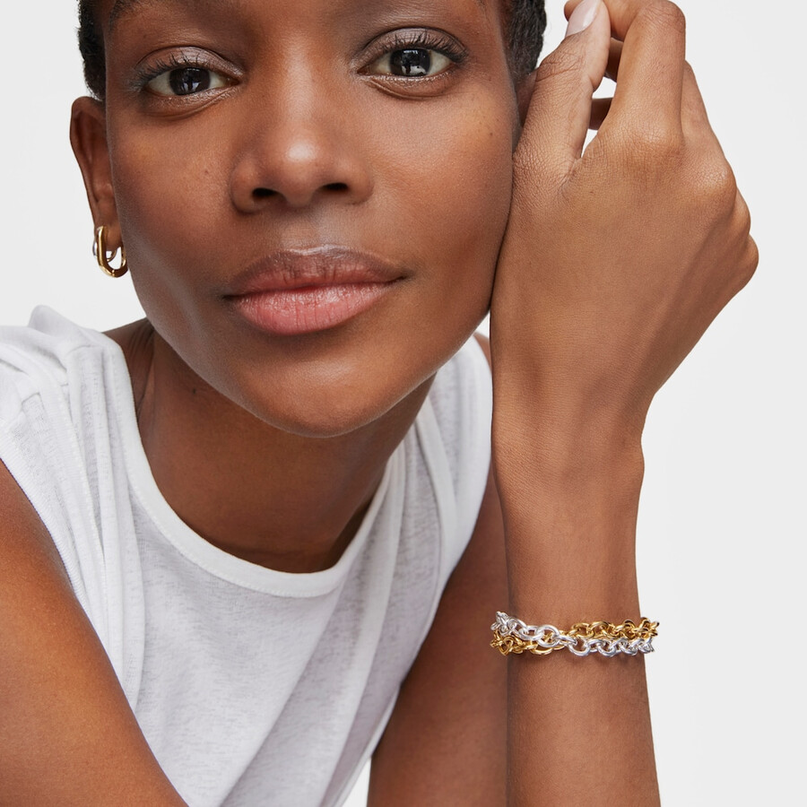 bracciale a catena con placcatura in oro 18kt su argento tous basics
