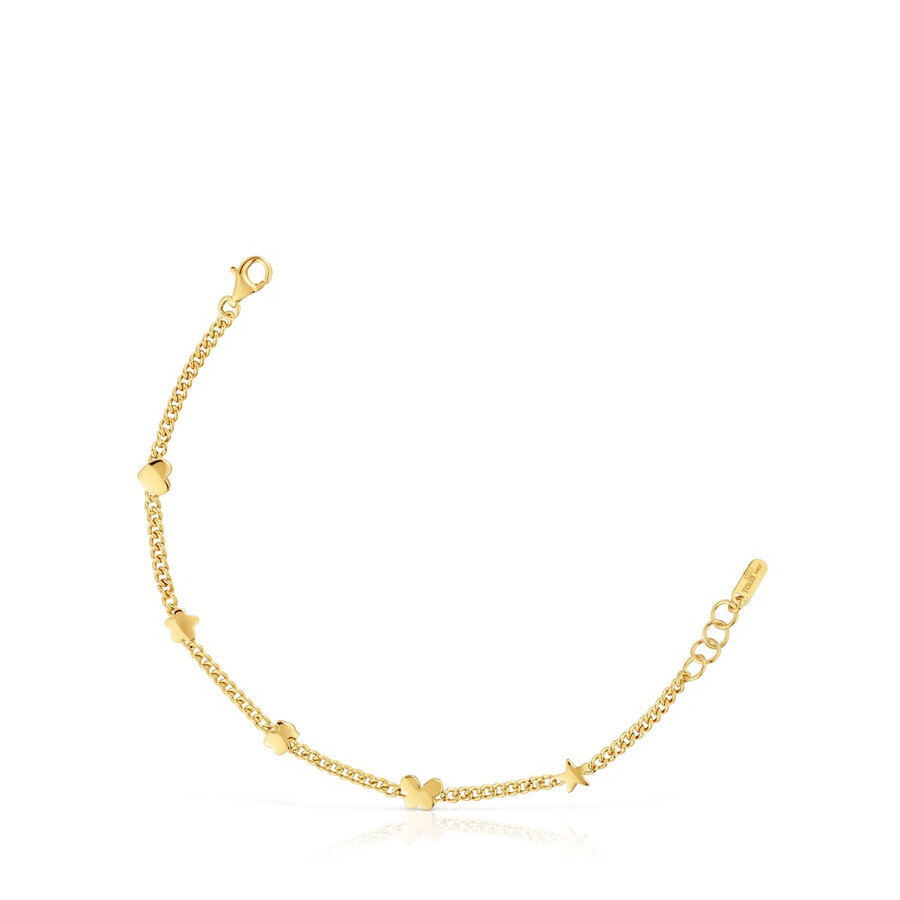 bracciale a catena placcato oro 18kt su argento con motivi bold motif