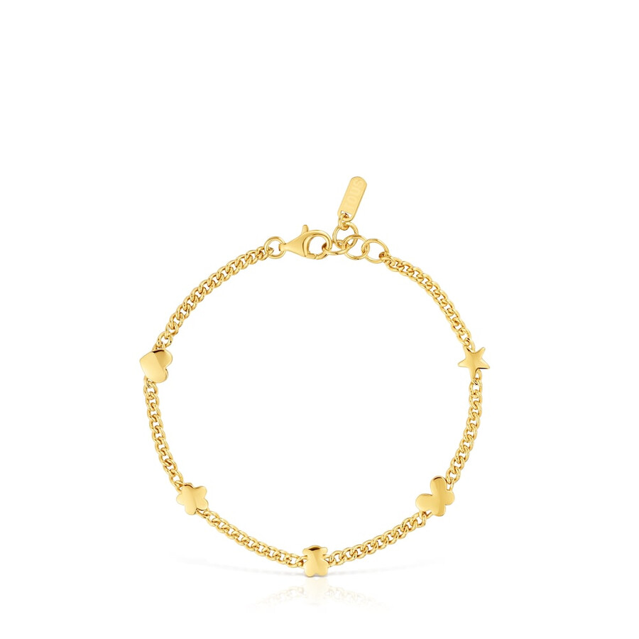 bracciale a catena placcato oro 18kt su argento con motivi bold motif