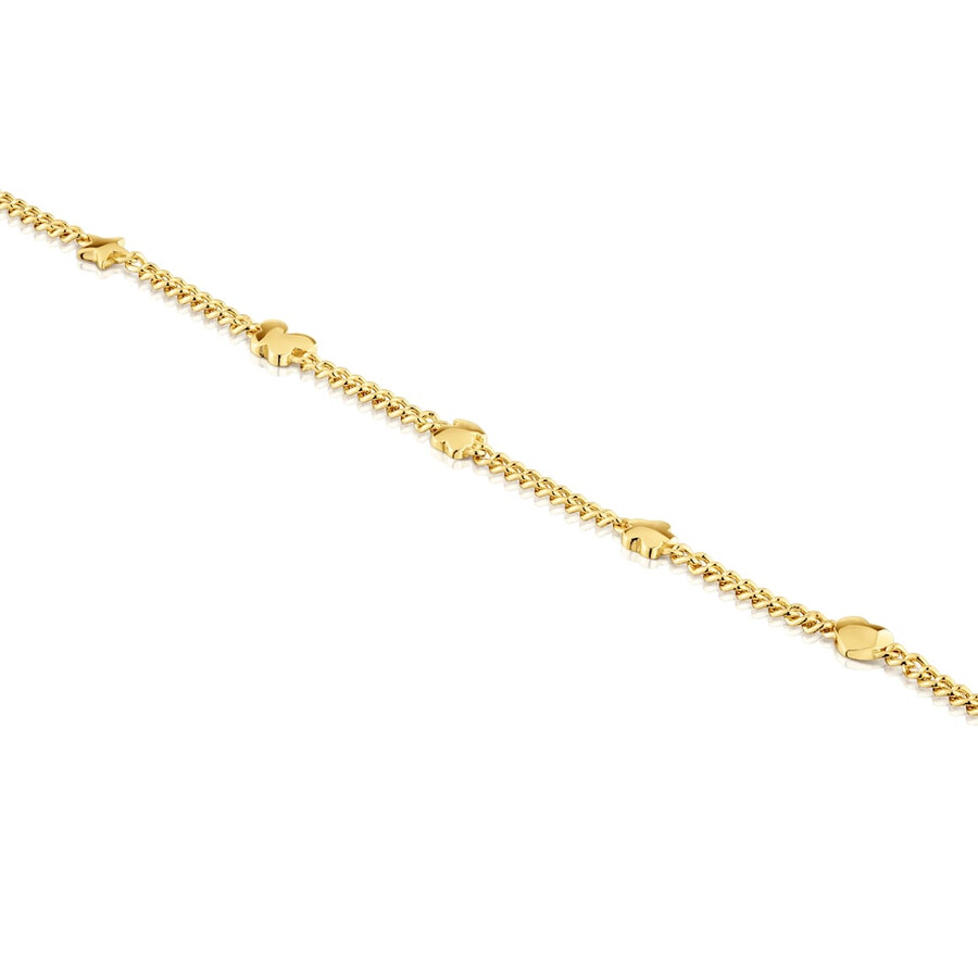 bracciale a catena placcato oro 18kt su argento con motivi bold motif