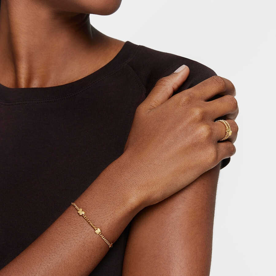 bracciale a catena placcato oro 18kt su argento con motivi bold motif