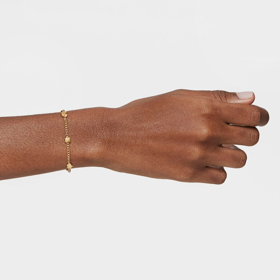 bracciale a catena placcato oro 18kt su argento con motivi bold motif